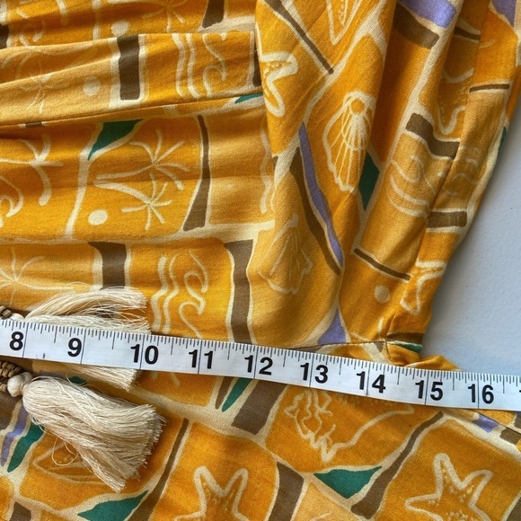 True Destinations Resort Wear Wide Leg Pants Beach Tropical Coverup Yellow M - Picture 8 of 12